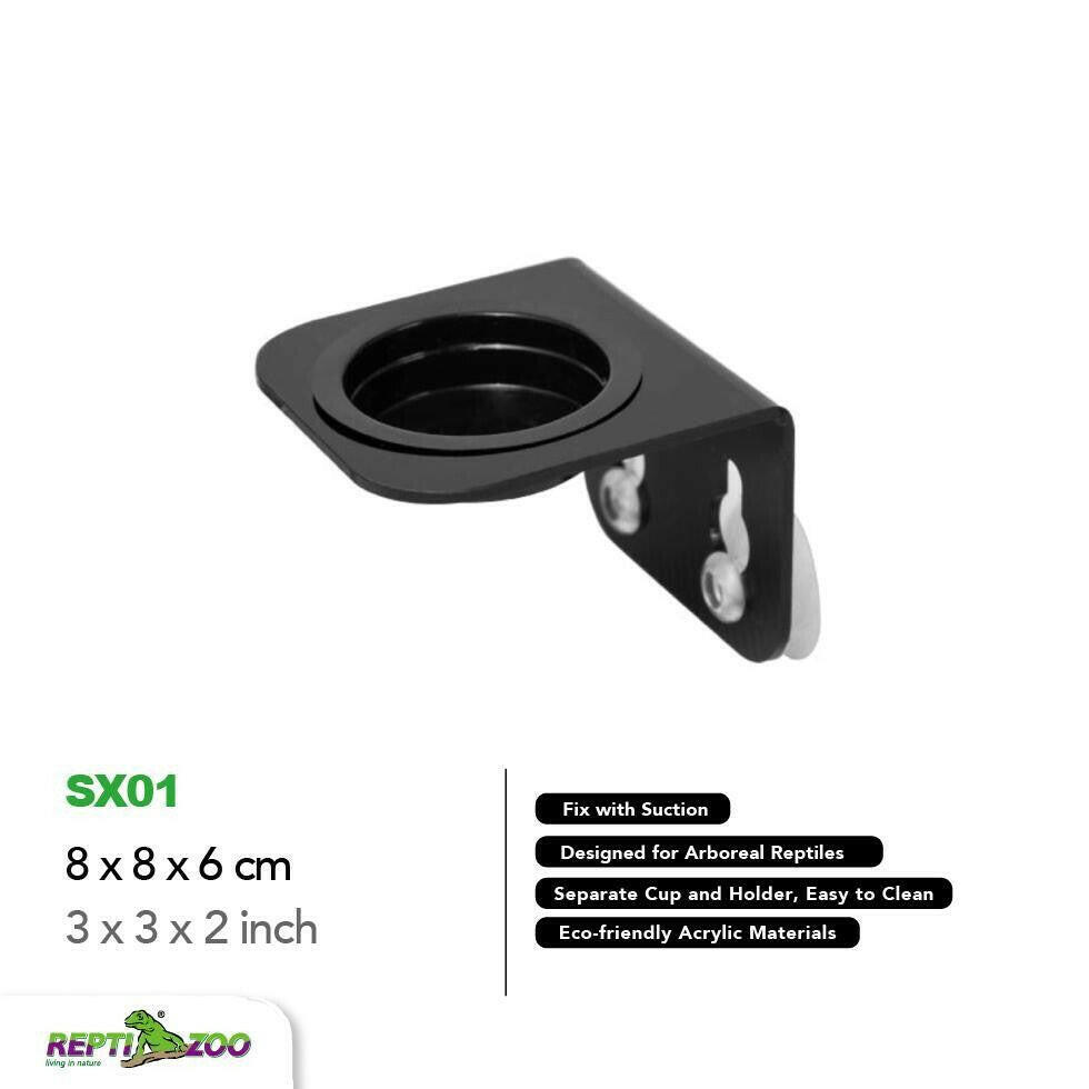 Single magnetic gecko feeder ledge Style Black